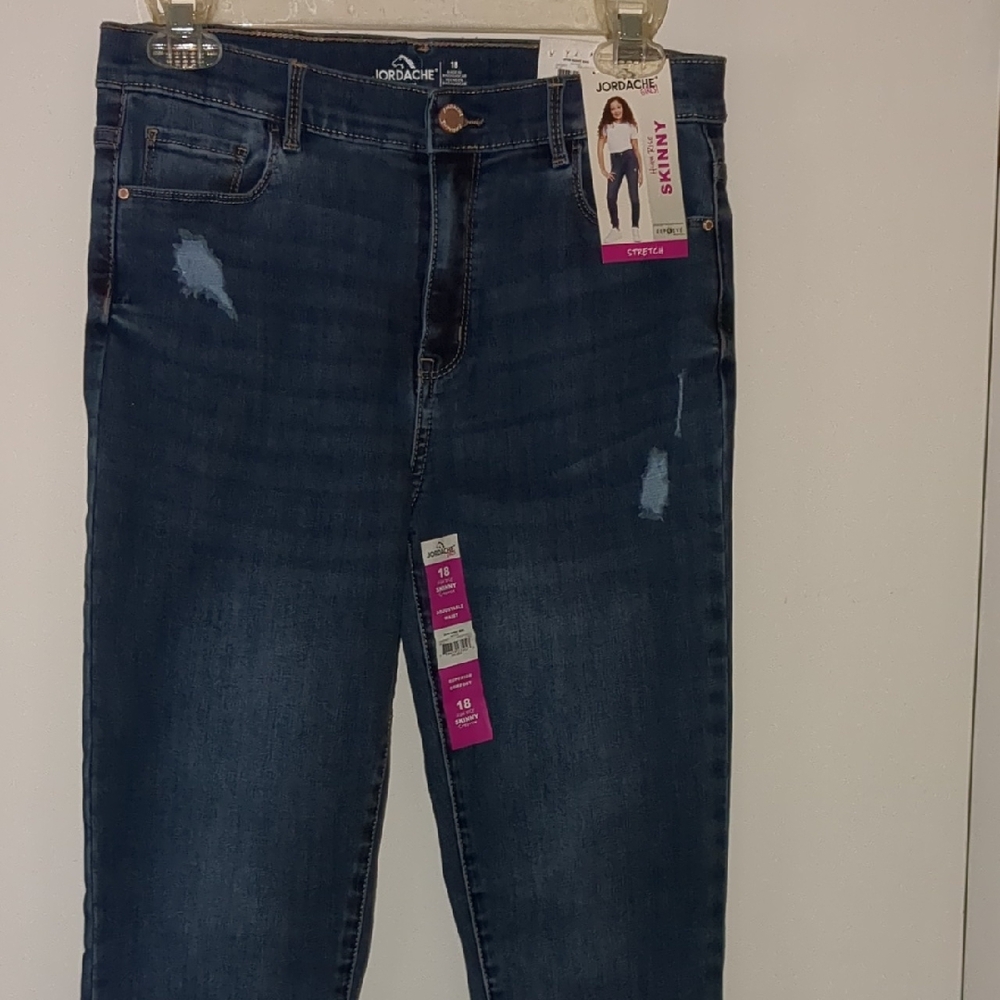 Jordache Girls Skinny Jeans - Dark Blue sz 18